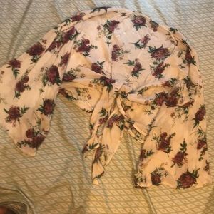 Floral wrap shirt/shawl